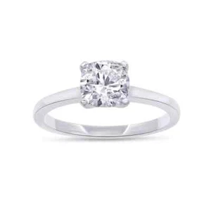 2 CT Cushion Cut Lab Grown Diamond Solitaire Ring 14k WG G-H VS-SI - Picture 1 of 4