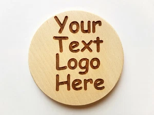 Sottobicchiere in legno di faggio inciso - personalizzato - diametro 90 mm x 8 mm (tondo) - Foto 1 di 3