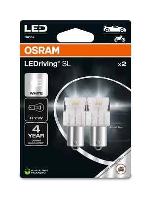 OSRAM LEDriving SL LED P21W  6000K Cool White Car Bulb (Twin) BA15s | 12V - Image 1 of 2