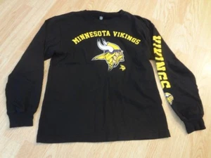 Youth Girls Minnesota Vikings M (8) L/S T-Shirt Tee (Black) NFL Team Apparel - Picture 1 of 1