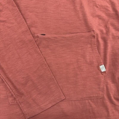 LL Bean футболка с капюшоном мужской 2XL красный Explorer Slub открытый карманы легкий - Изображение 1 из 4