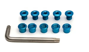Vuelta TORX Alloy Chainring Bolt Set 8mm Double Blue - Picture 1 of 1