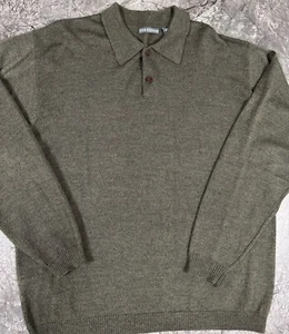 Consensus Mens Pure New Wool Extra Fine Merino Wool Sweater Green Sz L - Picture 1 of 7