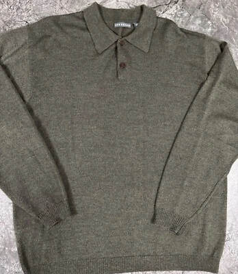 Consensus Mens Pure New Wool Extra Fine Merino Wool Sweater Green Sz L - Image 1 of 4