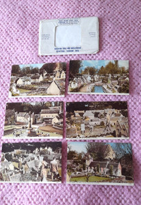 6 x vintage postcards ' The Model Village -Bourton on the Water' c/w Envelope
