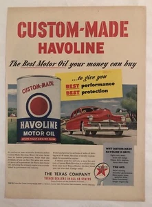 Vintage 1950 Texaco Havoline Oil Best Performance Best Protection ad - Picture 1 of 1