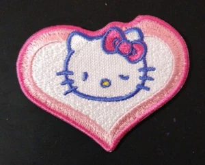 Hello Kitty Heart Pink Embroidery Iron Sew On Patch Est. 3" - Picture 1 of 1