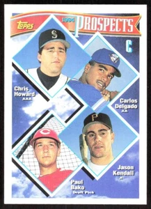 1994 2263A Topps PROSPECTS Chris Howard/Carlos Delgado/Paul Bako/Jason Kendall - Picture 1 of 2