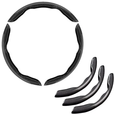 3pcs Carbon Fiber Car Steering Wheel Booster Cover Non-Slip Accessories For BMW - Image 1 of 4