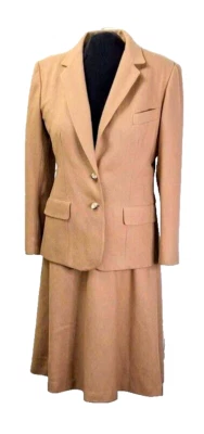 Evan-Picone Women's Wool Blend Tan Skirt Set 2 items 16 Vintage  - Image 1 of 4