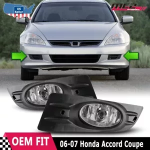 Fog Lights for Honda Accord 2 Door Coupe 2006 2007 Clear Bumper Lamps Wiring Kit - Picture 1 of 13