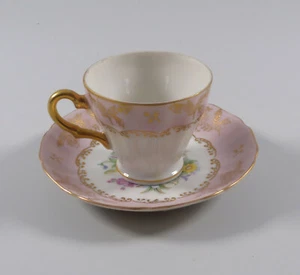 Saji Japan Sammeltasse und Untertasse Blumen vergoldet - Bild 1 von 5