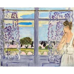 Matisse, Woman By The Window, Fenetre 1919, Canvas Print, 8" x 10" + Border - Picture 1 of 10