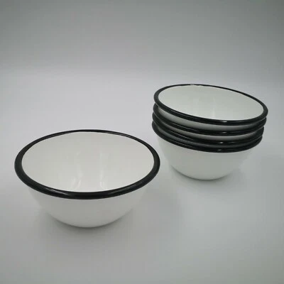Enamel Snack Nibbles Bowls Tapas Pudding Bowl Bakery Dessert Baking Tray White - Image 1 of 4
