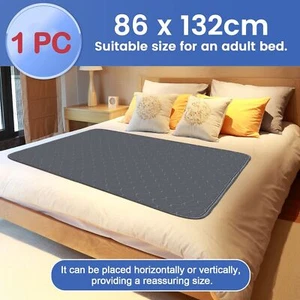 52"x34" Reusable Underpad Bed Incontinence Bed Pad Anti-Slip Bed Mat - Picture 1 of 11