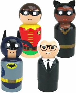 Bif Bang Pow! Batman Classic TV Set of 4 Pin Mate Wooden Figure - Picture 1 of 2