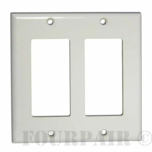 Decora Decorator Style Trim Ring Flush Wall Face Plate Double 2 Gang GFCI White - Picture 1 of 1