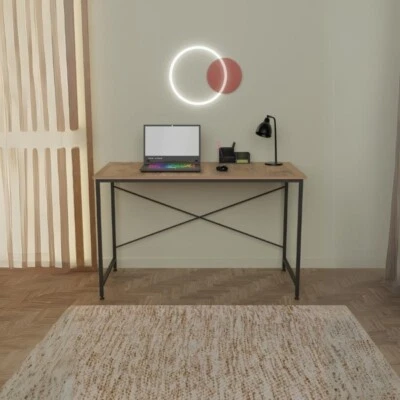 Scrivania Stile Industrial Ferro E Legno 120x60x73 Adam Rovere - Immagine 1 di 4