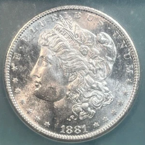 1881-s  Morgan  MS64  ICG GRADE  Flashy White Lustrous Gem - Picture 1 of 6