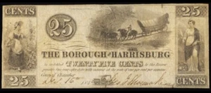 Borough of Harrisburg, PA: 25c - Dec. 16, 1842 (Fine) - Picture 1 of 3