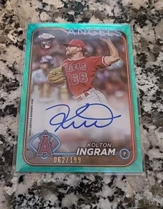2024 Topps Chrome Update Kolton Ingram RC Auto Aqua Wave #62/199 - Bild 1 von 2