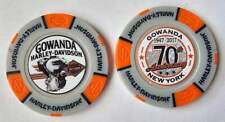 GOWANDA HARLEY-DAVIDSON (NY) 70th Anniversary Full Color Gray/Orange Poker Chip