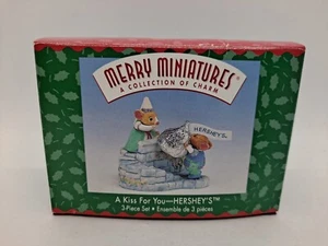 Hershey's Mice A KISS FOR YOU - Hallmark Merry Miniatures Christmas 3 Pieces - Picture 1 of 7