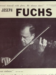 Joseph Fuchs 1955 Booking Ad Musical Performer Concert Violinist - Picture 1 of 3