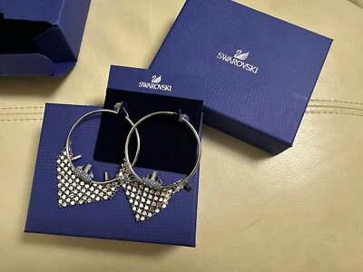 Authentic NEW IN BOX Swarovski Crystal earrings hoops - Image 1 of 3