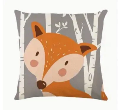 Cute Fox Whimsical Garden Woods Fun Throw Pillow Cover Holiday Home Decor - Image 1 of 4