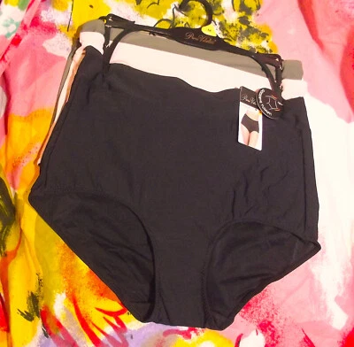 3 НОВЫЕ ТРУСИКИ PRIMA VALENTINA 871375 BK/BG ИЗ МИКРОФИБРЫ GOODBBYE ДЛЯ ЖИВОТА M - Изображение 1 из 2