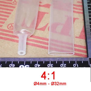 Clear Heat Shrink Tube 4:1 Adhesive Glue Lined Waterproof Heatshrink Sleeve - Picture 1 of 5