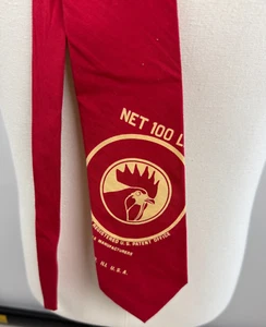 Polo Ralph Lauren Rooster Chicken Feed Stamp Red Cotton Handmade USA VINTAGE Tie - Picture 1 of 5