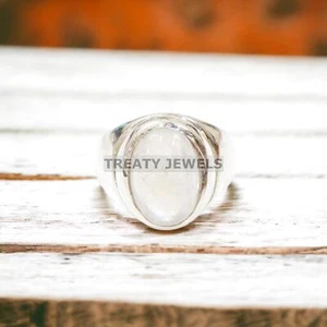 Moonstone Oval Cut Gemstone With 925 Sterling Silver Ring For Men's #820 - Picture 1 of 6