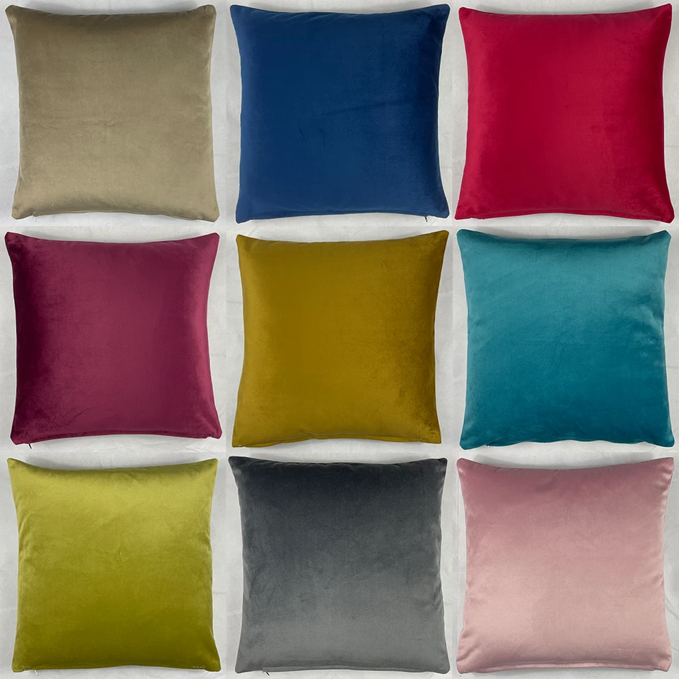 High Quality Handmade Plush Velvet Cushion Cover Home Decor Sofa Bed Zipper - Image 1 of 1