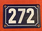 272 Original French Blue and White RAISED Enamel House Number bought in France