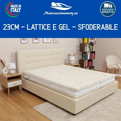 Materasso Lattice e Gel in capsule NUVOLA GEL  alto 23 cm Sfoderabile con zip - Immagine 1 di 4