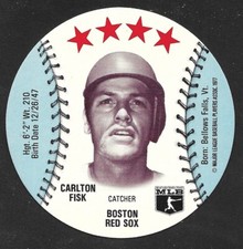 1977 CHILLY WILLEE MSA DISCS  Carlton Fisk  BOSTON RED SOX  MINT  A