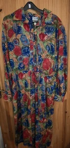VINTAGE LIBERTY THOMAS & JONATHAN CANTERBURY MULTICOLOURED FLORAL DRESS SIZE 18 - Picture 1 of 3