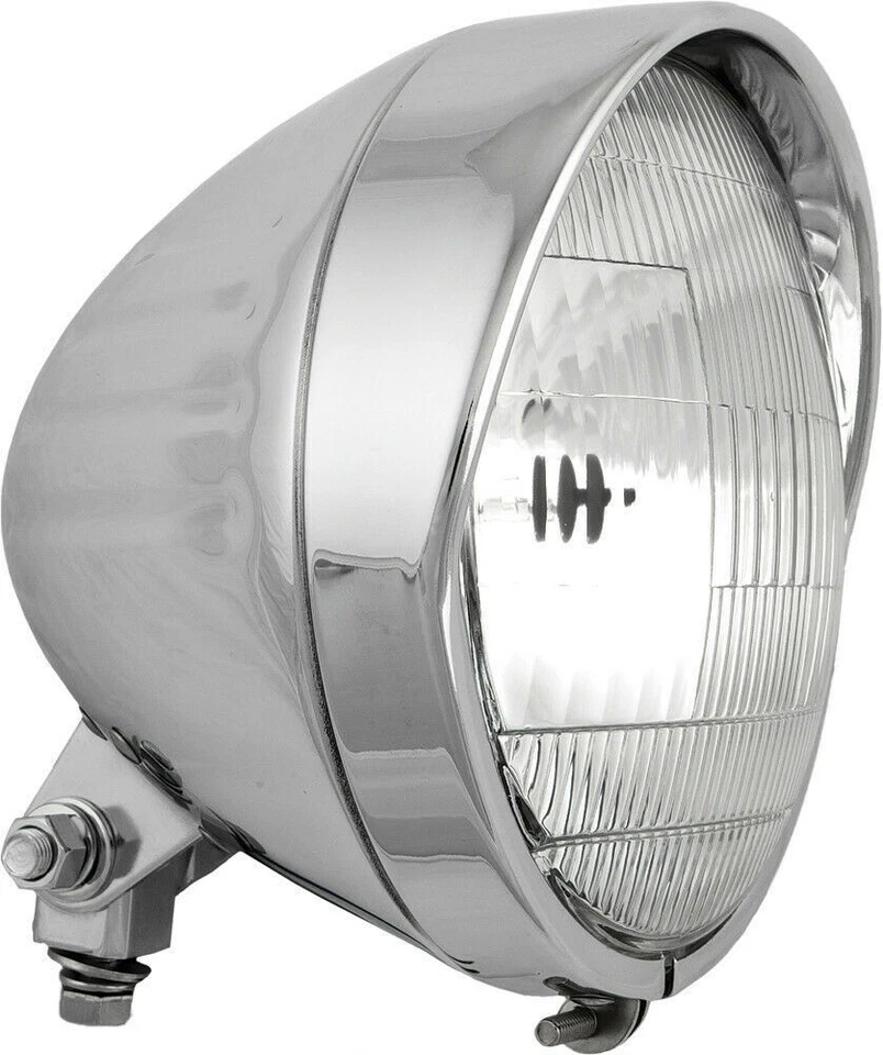 HardDrive 20-0335D 5 3/4in. Chrome Grooved Headlight, 12v 60/55w H4 bulb Foto 1 de 1