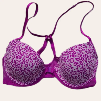 Hers By Herman Bra Purple Animal Print Size 32B Push Up Bra New - Image 1 of 2