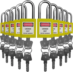 Lockout Tagout Locks Safe Padlock 10 PCS With Number Yellow NEW - Picture 1 of 11