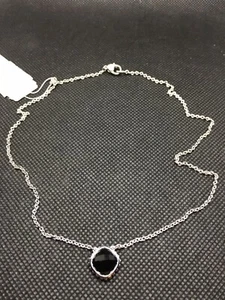 Collana con ciondolo in argento sterling Judith Ripka $265 onice nera - Foto 1 di 3