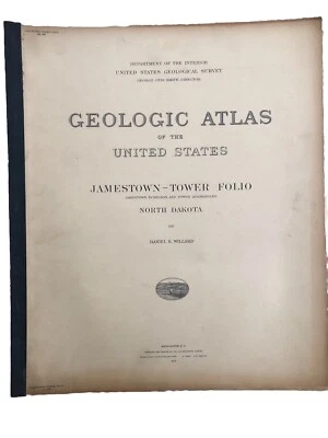 Antique 1909 US Geological Atlas Jamestown-Tower North Dakota Folio Maps, Sheets - Image 1 of 4