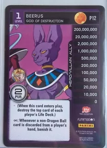 SDCC Comic Con 2016 Dragon Ball Z TCG Panini Beerus God Of Destruction P12 Card! - Picture 1 of 1