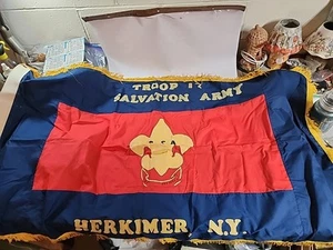 vintage Boy Scout Troop flag Explorers Troop 13 Herkimer, New York 60x34 - Picture 1 of 12