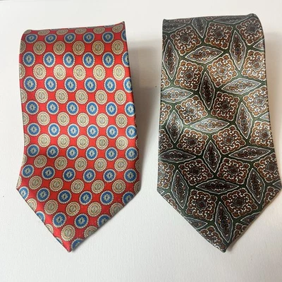 Corbata Vito Angelina Cravate Techo 100% Seda Abstracta Geométrica Lote de 2 NUEVA Foto 1 de 4