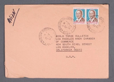 MayfairStamps Costa de Marfil 1979 Abiyán a Los Ángeles CA Cubierta de correo aéreo aau_9324 Foto 1 de 2