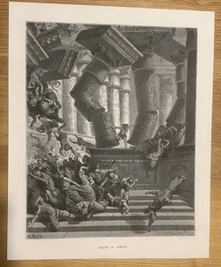 Gustave Dore - Engraving (1870). Death of Samson - Picture 1 of 1