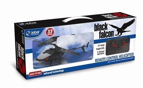Jobar Int. Black Falcon Remote Control Helicopter Toy 33' Range, JB7402, BLACK - Image 1 of 1